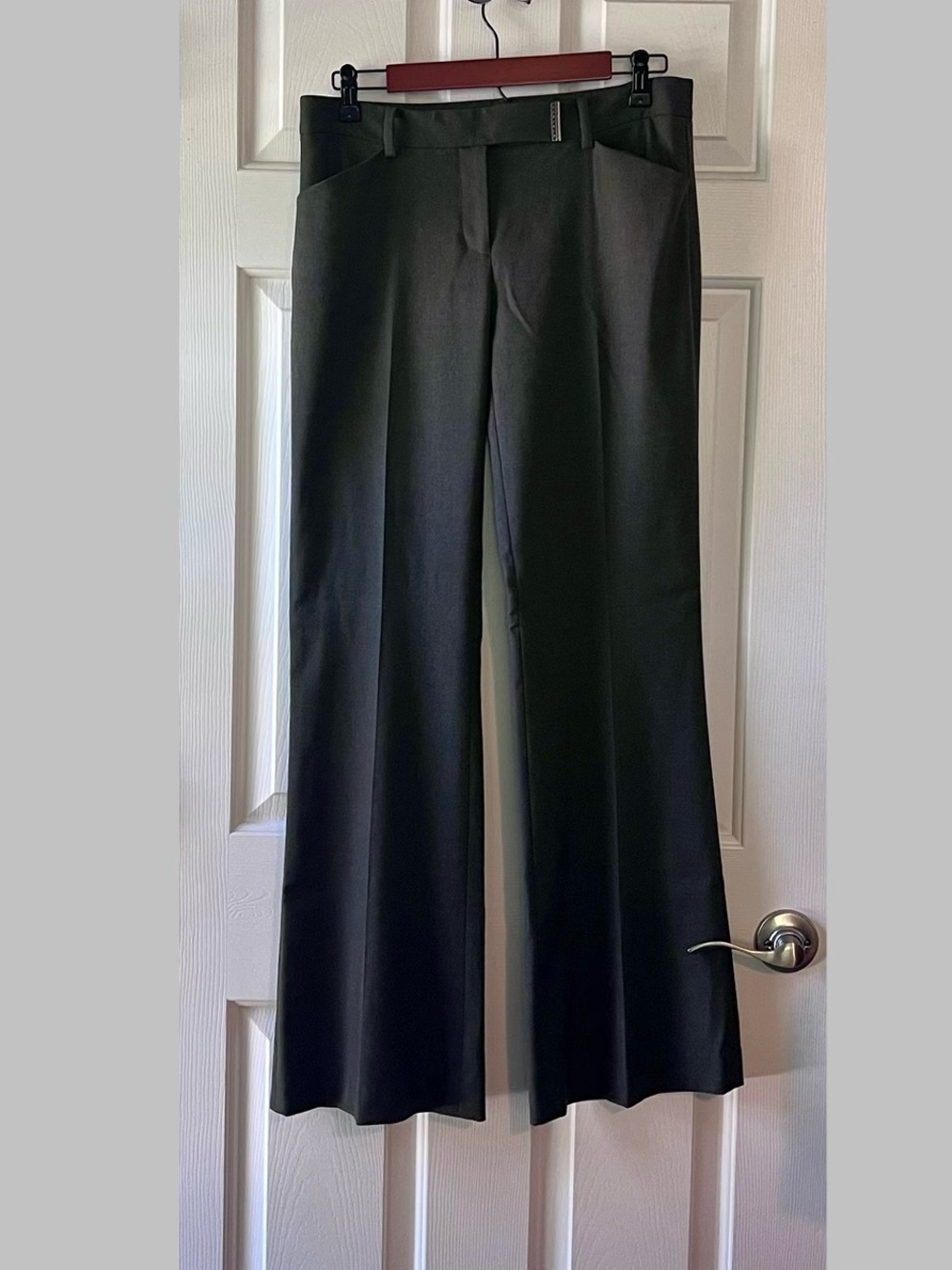 Elie Tahari Black/Olive Wide-Leg Dress Pants